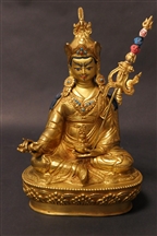 Statue Guru Rinpoche, 08 inch, Fully Gold Plated