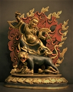 Statue Dorje Drollo, 12 inch, Partially Gold Plated