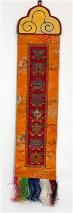 Banner, 8 Auspicious Symbols; L=30"; W=6", Red, Sold by the piece.