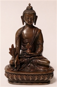 Statue Medicine Buddha, 05.5 inch, Dark Copper