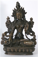 Statue White Tara, 5 inch, Copper