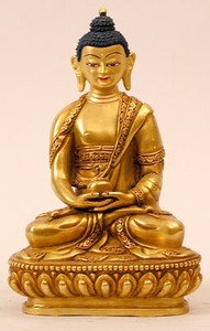 Statue Amitabha, 05.5 inch, Fully Gold Plated