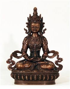 Statue Amitayus, 08 inch, Dark Copper