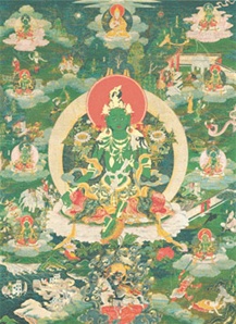 Green Tara, matted