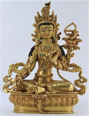 Statue Red Tara, 8'5 inch, Fully Gold Plated