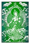 Green Tara Cotton Banner <br>By: Radiant Heart : 13" x 18" D-8