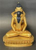 Statue Samantabhadra, 08 inch, Fully Gold Plated