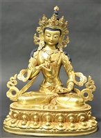 Statue Vajrasattva, 8 inch Fully Gold Plated