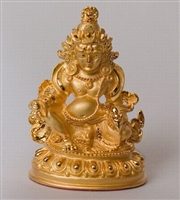 Statue Dzambhala, 2.25 inch, Gold Plated