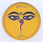 Buddha Eyes, Magnet, Yellow