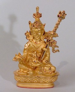 Statue Guru Rinpoche, 2.25 inch, Gold Plated