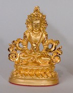 Statue Amitayus, 2.25 inch,  Gold Plated