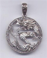 Pendant Dragon Silver 3.2 cm/1.25 inches