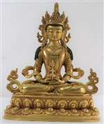 Statue Amitayus, 8,5 inch, Fully Gold Plated