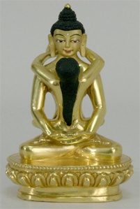 Statue Samantabhadra, 04.5 inch, Fully Gold Plated