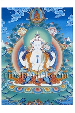 Avalokiteshvara, Four-Armed Postcard