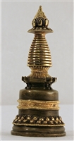 Statue Stupa, 07 inch, Kadam, Partially Gold Plated