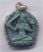 Deity Pendant, Manjushri, Silver