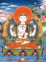 Chenrezig, Avalokiteshvara, Pecha Card