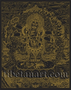 Six-Armed Mahakala Silk Screen Print