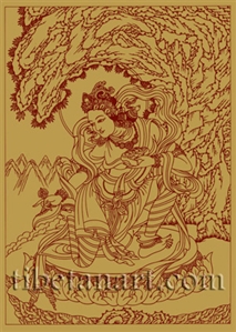 Yeshe Tsogyal Silk Screen Print