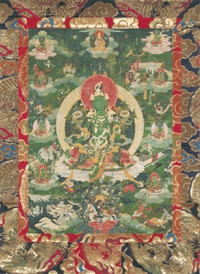 Green Tara<br>dark green<br>Laminated: 5x7 inch