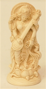 Statue Saraswati, 5 inch, Resin