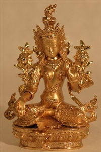 Statue Green Tara, 04 inch