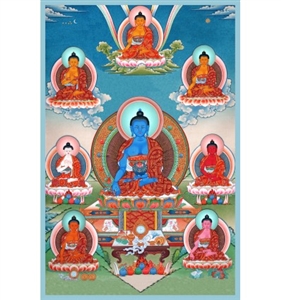 Medicine Buddha, Card (spot laminated) 3.7 x 5.5 inch