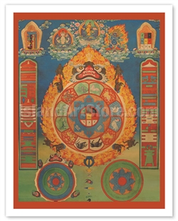 Tibetan Astrological Mandala, Sri-pa-ho (Print 9x12)