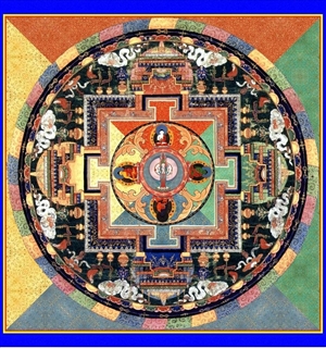 Chenrezig 1000 Armed Mandala, Laminated Card 6x6 inch