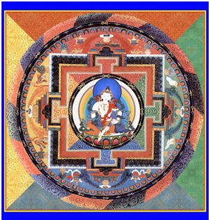 Vajrasattva Mandala, Laminated Card 6x6 inch