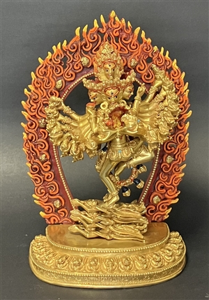 Statue Hevajra, 9 inches, Partially Gold Plated