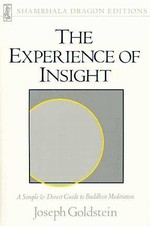 Experience of Insight, A Simple & Direct Guide to Buddhist Meditation <br> By: Joseph Goldstein