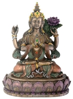 Statue Chenrezig resin, 6.5 inch. resin