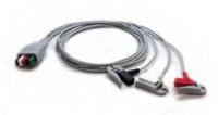 Mindray 3 Lead Mobility ECG Pinch Clip Lead Wires (24")