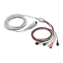 Welch Allyn 008-0313-00-WelchAllyn ECG CABLE,5 ATTACHED SNAP LEADS,AAMI,12'