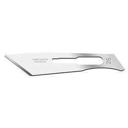 Cincinnati Swann Morton Stainless Steel Blade - Size 25 - 100/Box - Sterile