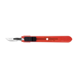 Cincinnati Retractable Safety Scalpels - Size 10 - Red Handle - 25/Box - Stainless Steel