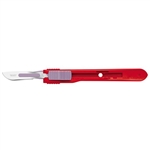 Cincinnati Swann Morton Safety Scalpels - Size 21 - Red Handle - 25/Box