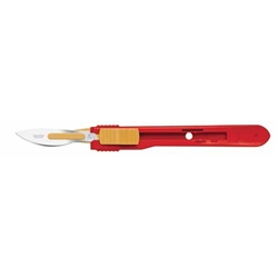 Cincinnati Swann Morton Safety Scalpels - Size 24 - Red Handle - 25/Box