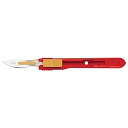 Cincinnati Safety Scalpels - Size 24 - Red Handle - 500/Box - Non-Sterile Stainless Steel
