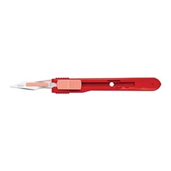 Cincinnati Safety Scalpels - Size 25A - Red Handle - 500/Box - Non-Sterile Stainless Steel