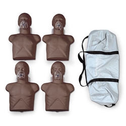 Nasco Simulaids Economy Sani-Manikin CPR Trainer, Adult - Pack of 4, Dark