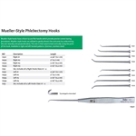 Miltex Mueller-Style Phlebectomy Hook Set - 4 Left Hooks - Sizes #1-4