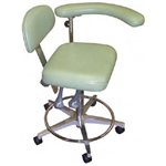 Galaxy 1078-AD Rectangular Seat Dental Assistant's Stool Fixed Foot Rest