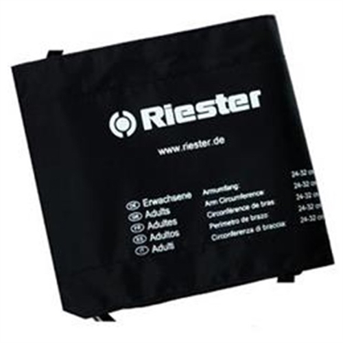 Riester 108 Latex Free Black Velcro Cuffs with Two Tubes, Adult Cuff 54.5 x  14.5 cm