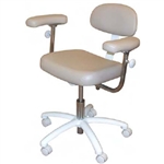 Galaxy 1088 Doctor's Contoured Adjustable Dental Seat Stool with Arms