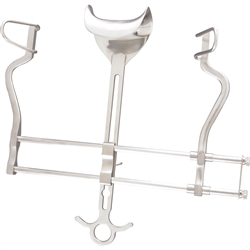 Miltex Balfour Abdominal Retractor with 7" Spread - Fenestrated Side, Solid Center Blade