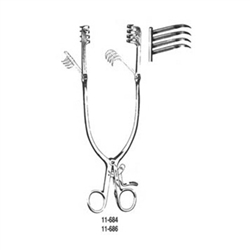 Miltex 12.5" Beckman-Adson Retractor - Hinged - Sharp 4 x 4 Teeth - 1.75" x 1.25"